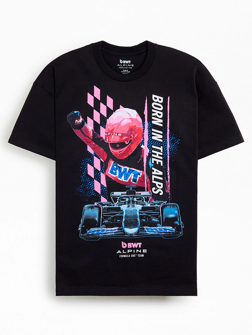 Flag Team Driver Formula One Team T-Shirt, Medium, Black.